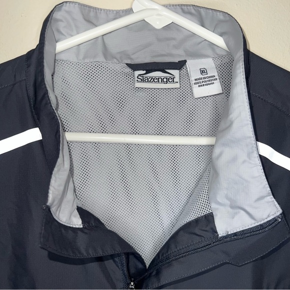 Slazenger Men's Golf Windbreaker Pullover Jacket Long Sleeve Graphite/Black XL - Picture 4 of 9